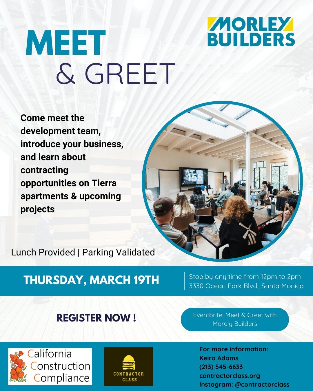 🚧 Contractors, don&rsquo;t miss this! Join us for a Meet &amp; Greet with Morley Builders on Thursday, March 19. Learn about upcoming opportunities, introduce your company, and ask your questions directly to the project team.

🍴 Lunch provided | 🅿