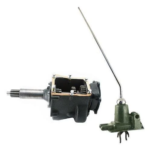 A mechanical device with a black rectangular component, a metal shaft, and a green base with a long metal rod attached.