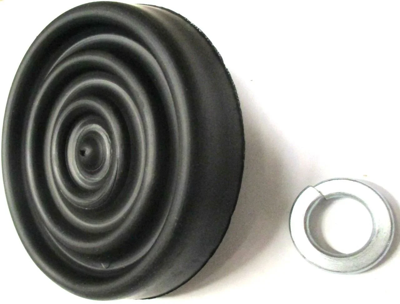 Black foot rest/pad on a white background.