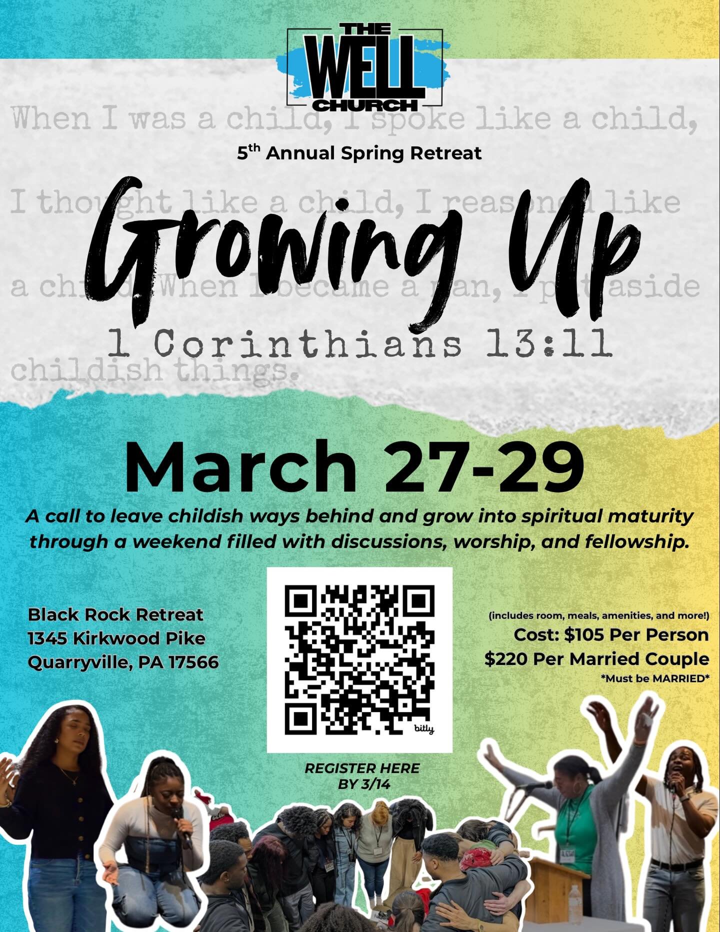 We are now a little under 2 months away from our 5th annual retreat!! Registration is now open &amp; spots are filling up quickly!  Cost is $105 per person, $220 for married couples. Any college student that wants to attend but needs sponsorship plea