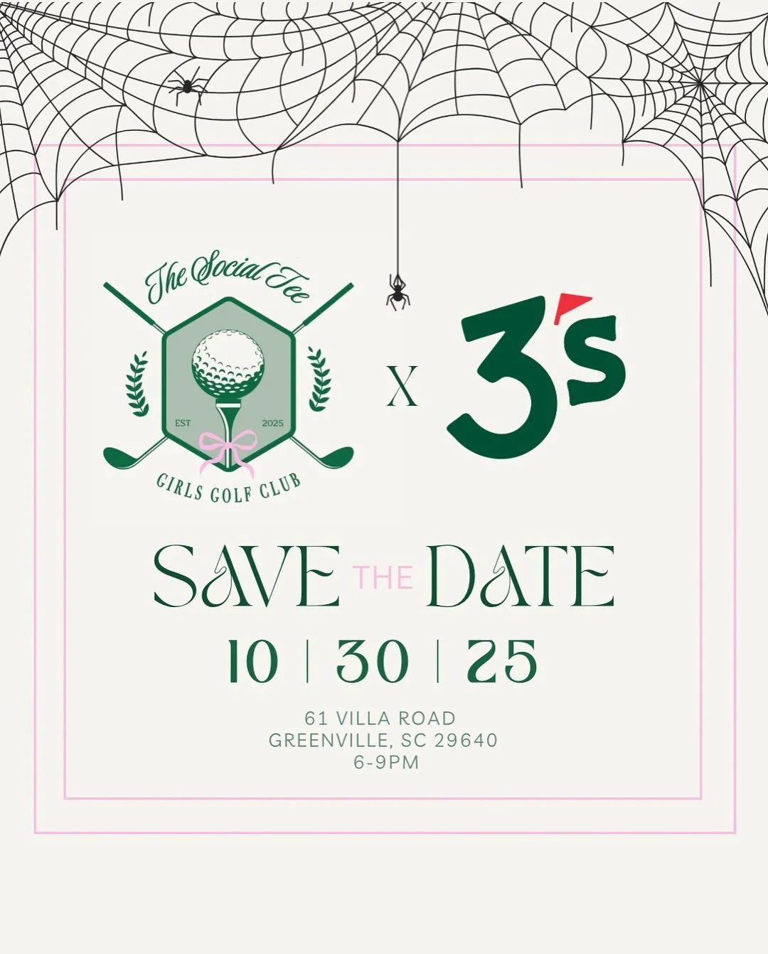 So many of you have asked &amp; we finally have teamed up with @3s.golf to host an event &amp; guess what?? It&rsquo;s HALLOWEEN THEMED 🎃👻🕸️
Swipe right for details! 

Tickets are linked in our bio! 🎟️

Please note: Our event ticket prices vary d