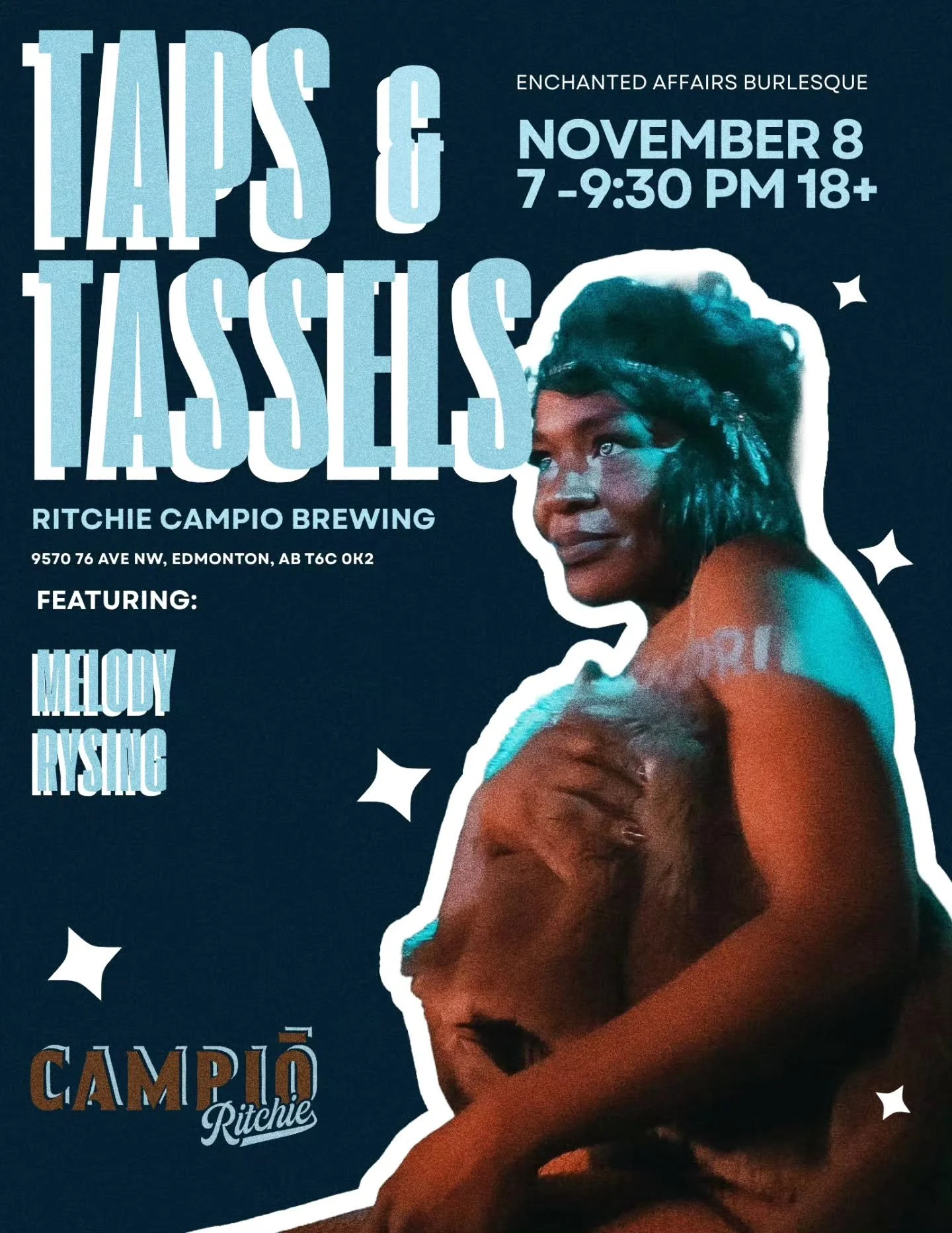 Performer Announcement!

Melody Rysing is a showstopping Queen! Their mix of live vocals, sultry burlesque, and high-energy soul will have you at the edge of your seat. With a voice that soars and curves that will enchant you, they bring
sizzle and s