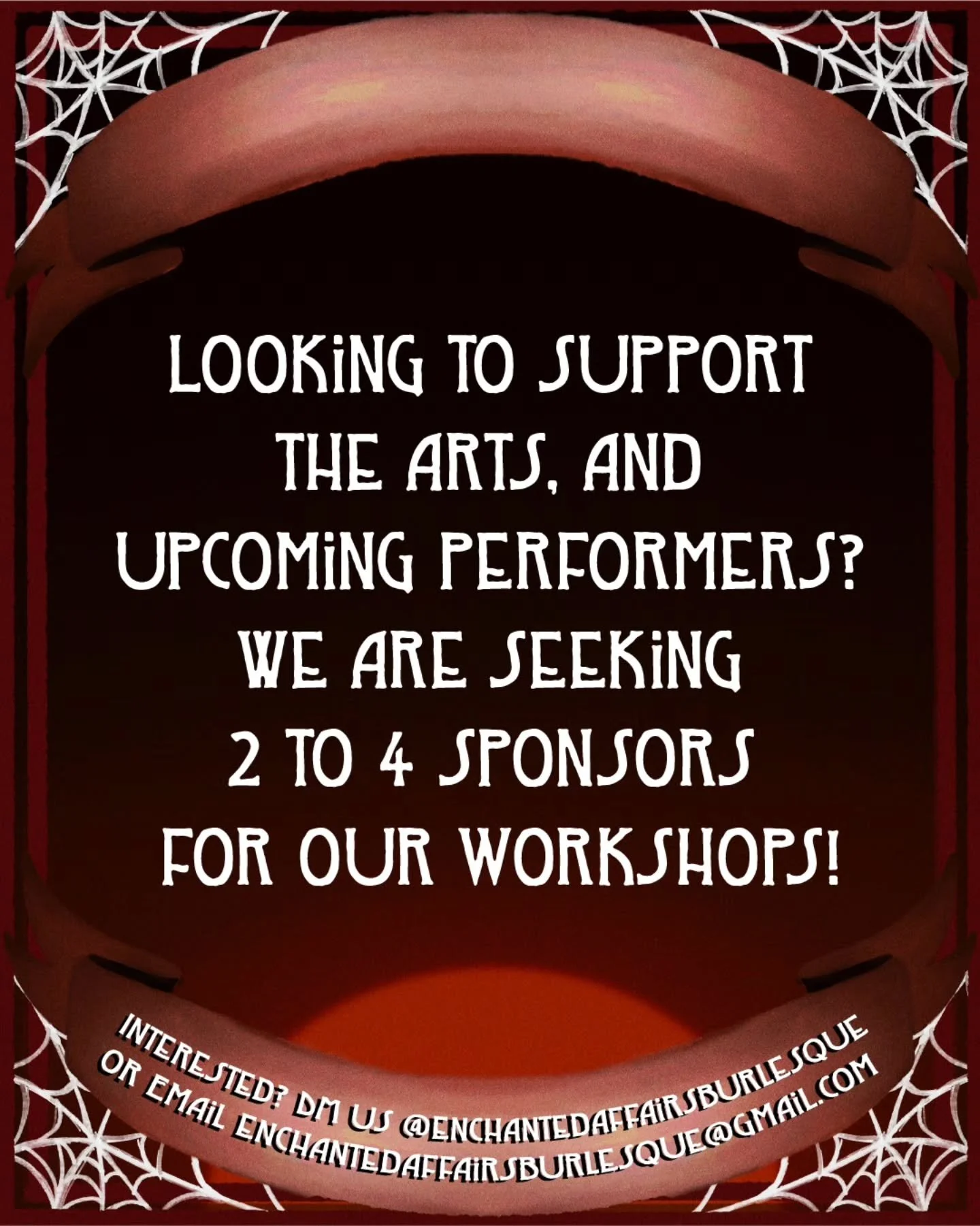 Become a Spotlight sponsor!

Looking to support the arts and upcoming performers? We are looking for 2-4  sponsors for our workshops.

The Spotlight Sponsor tier is $150 and will be applied toward two tickets as a giveaway for one of the workshops. G