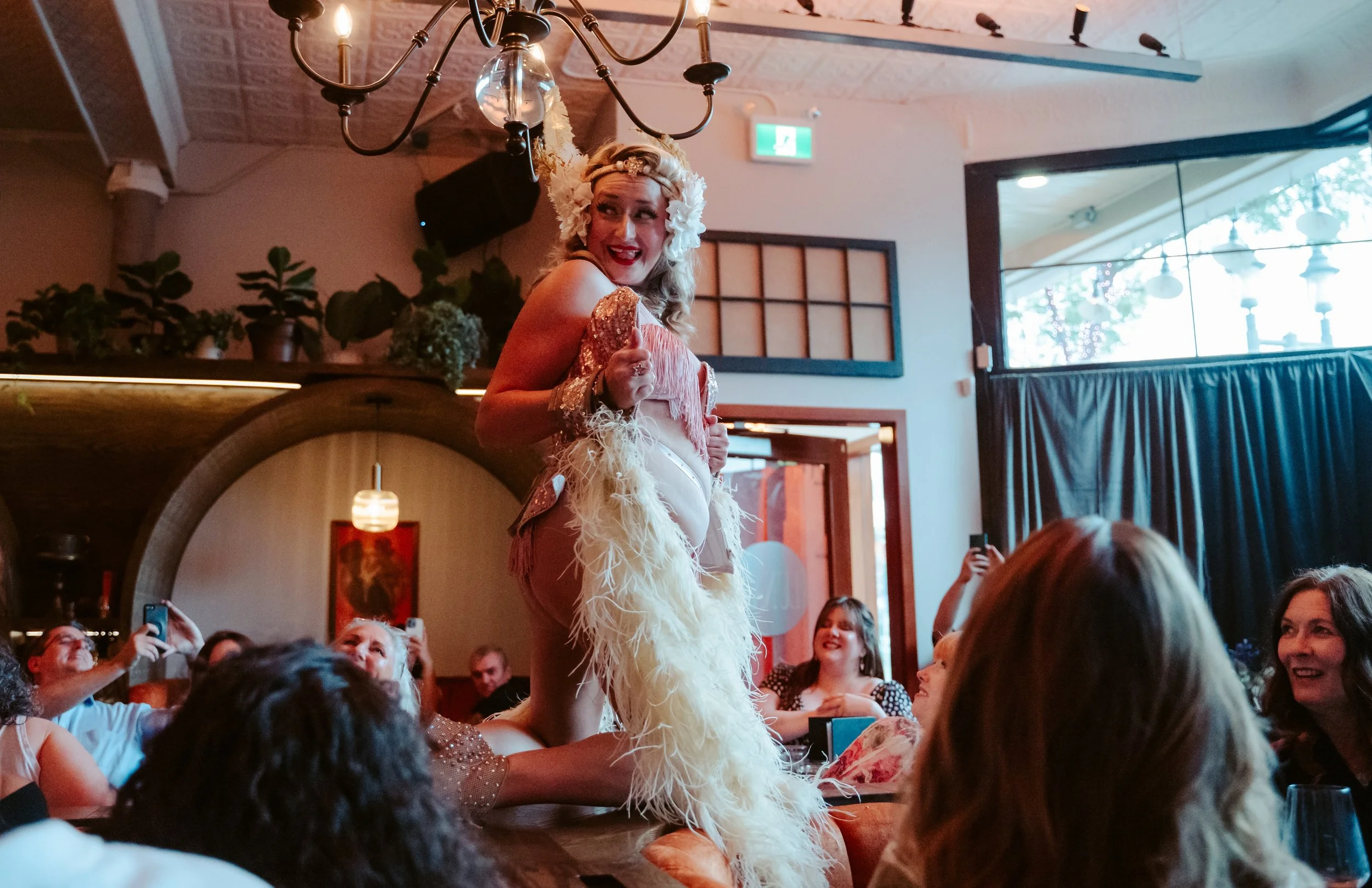 Laurie’s customers, Evan and Kade, running down a mountain after getting married.