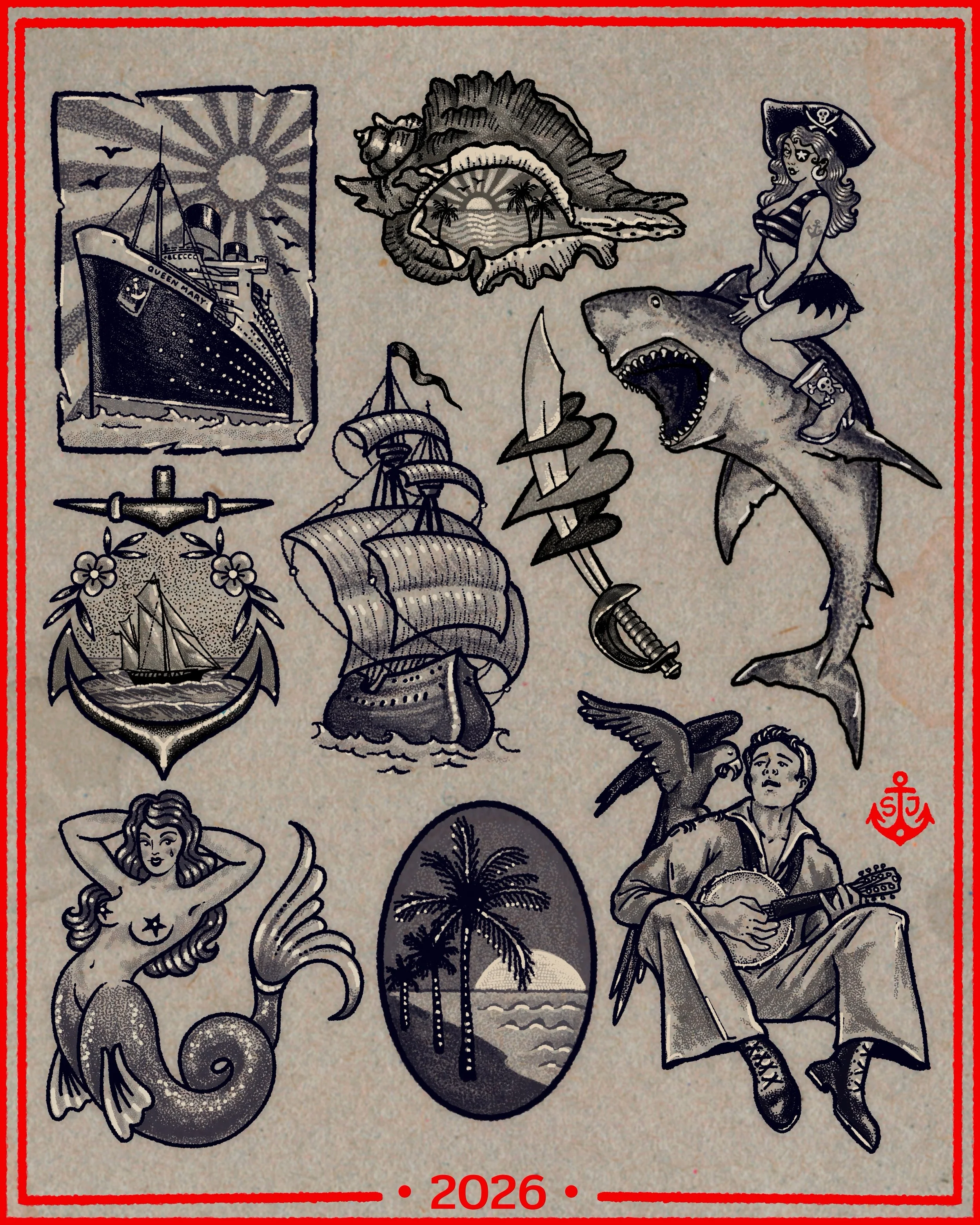 new flash &mdash; for people who want their tattoos to feel like they&rsquo;ve always belonged to them

these come from a place i keep returning to &mdash;
old sailor imagery, vintage postcards, fragments of stories that have already lived a full lif