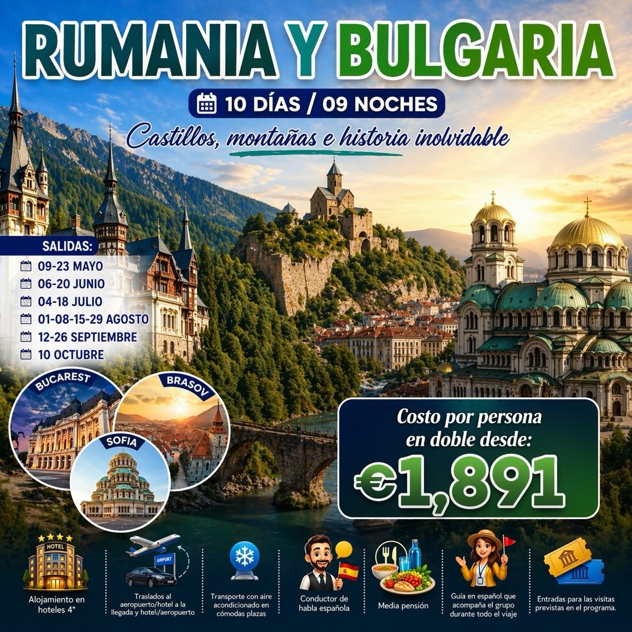 🇷🇴🇧🇬 *RUMANIA Y BULGARIA | SALIDAS GARANTIZADAS 2026* 

Estimados socios y agentes, les compartimos circuito disponible para promover entre sus clientes:

🗓️ 10 d&iacute;as / 09 noches
🏰 Castillos, monta&ntilde;as e historia inolvidable

✅ Incl