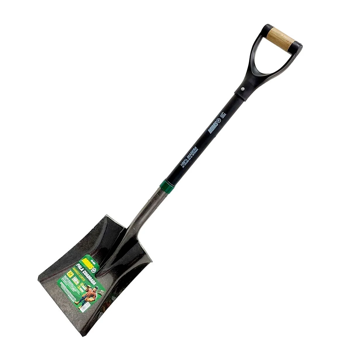 PALA CUADRADA MANGO CORTO D/MADERA C/POLIPROPILENO PUÑO "Y"