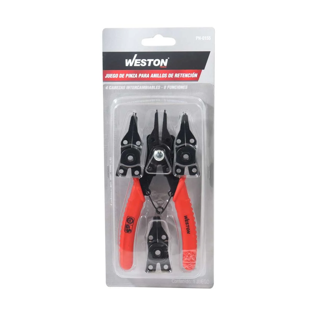 JUEGO DE PINZAS PARA ANILLOS 4 CABEZAS INTERCAMBIABLES