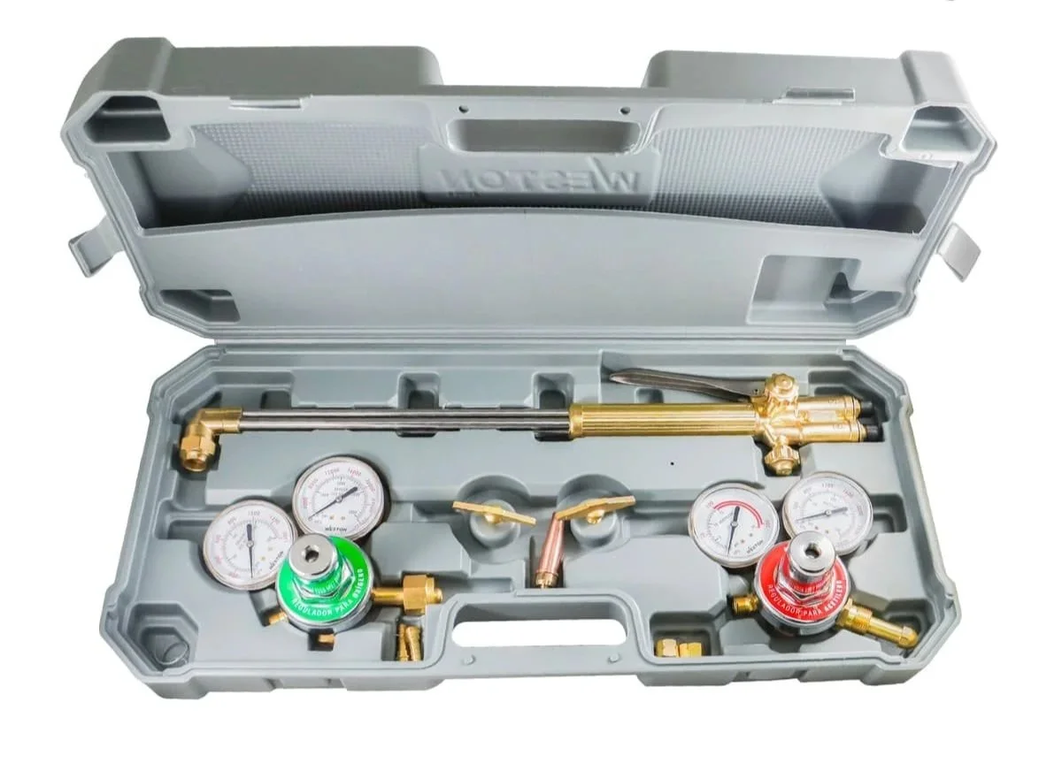 EQUIPO D/CORTE T/VICTOR REG. D/ACERO MALETIN GRIS