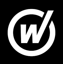 Un logotipo con una letra 'W' en el centro, rodeada por un círculo, en fondo negro y blanco.