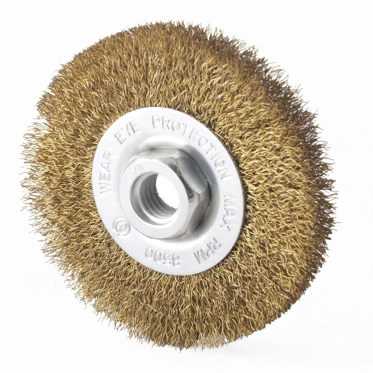 CEPILLO CIRCULAR ONDULADO 4" X 5/8"-11 ANCHO 1/2" A. LATONADO 0.012"