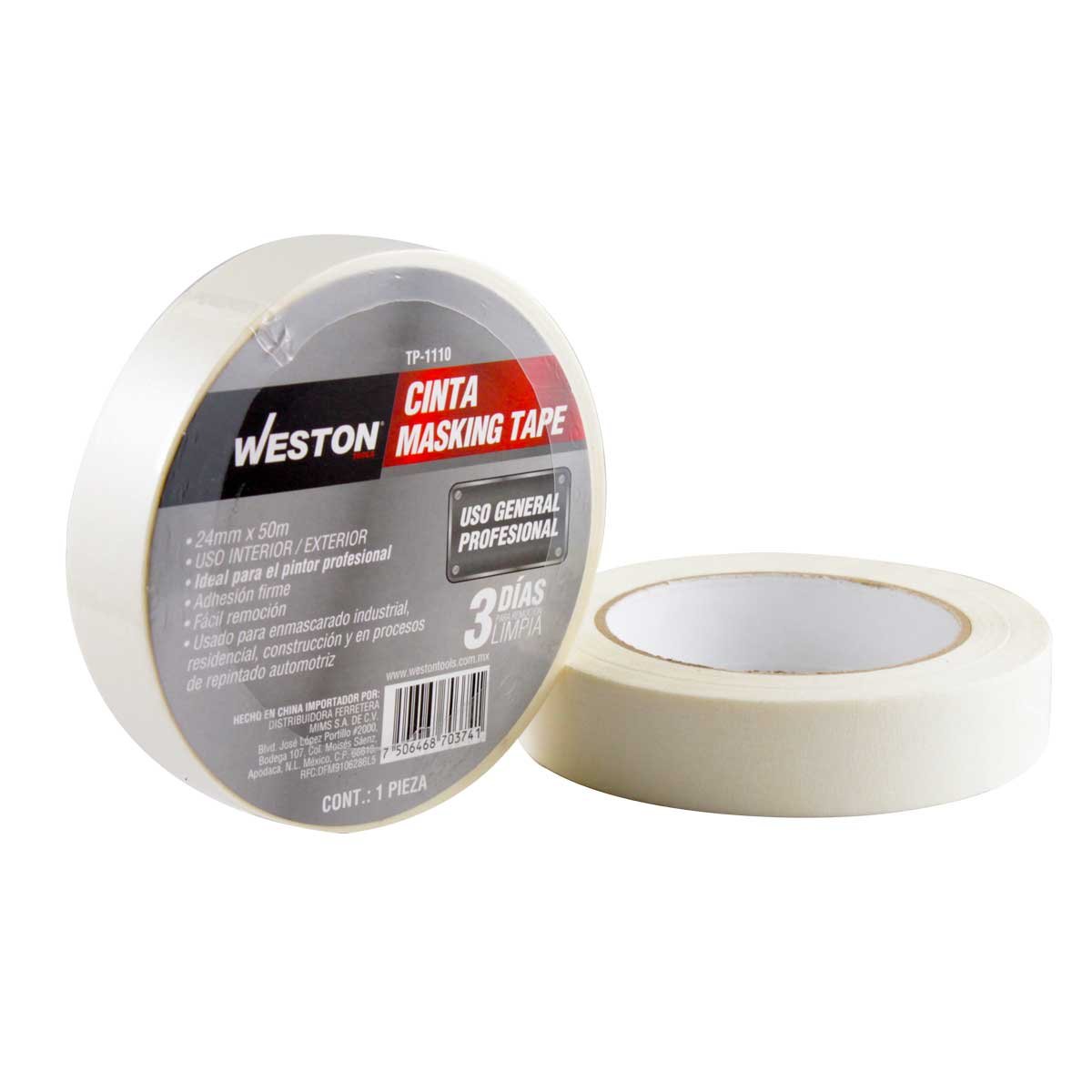 CINTA MASKING TAPE AUTOMOTRIZ/PROFESIONAL 3 DIAS 24MM x 50M