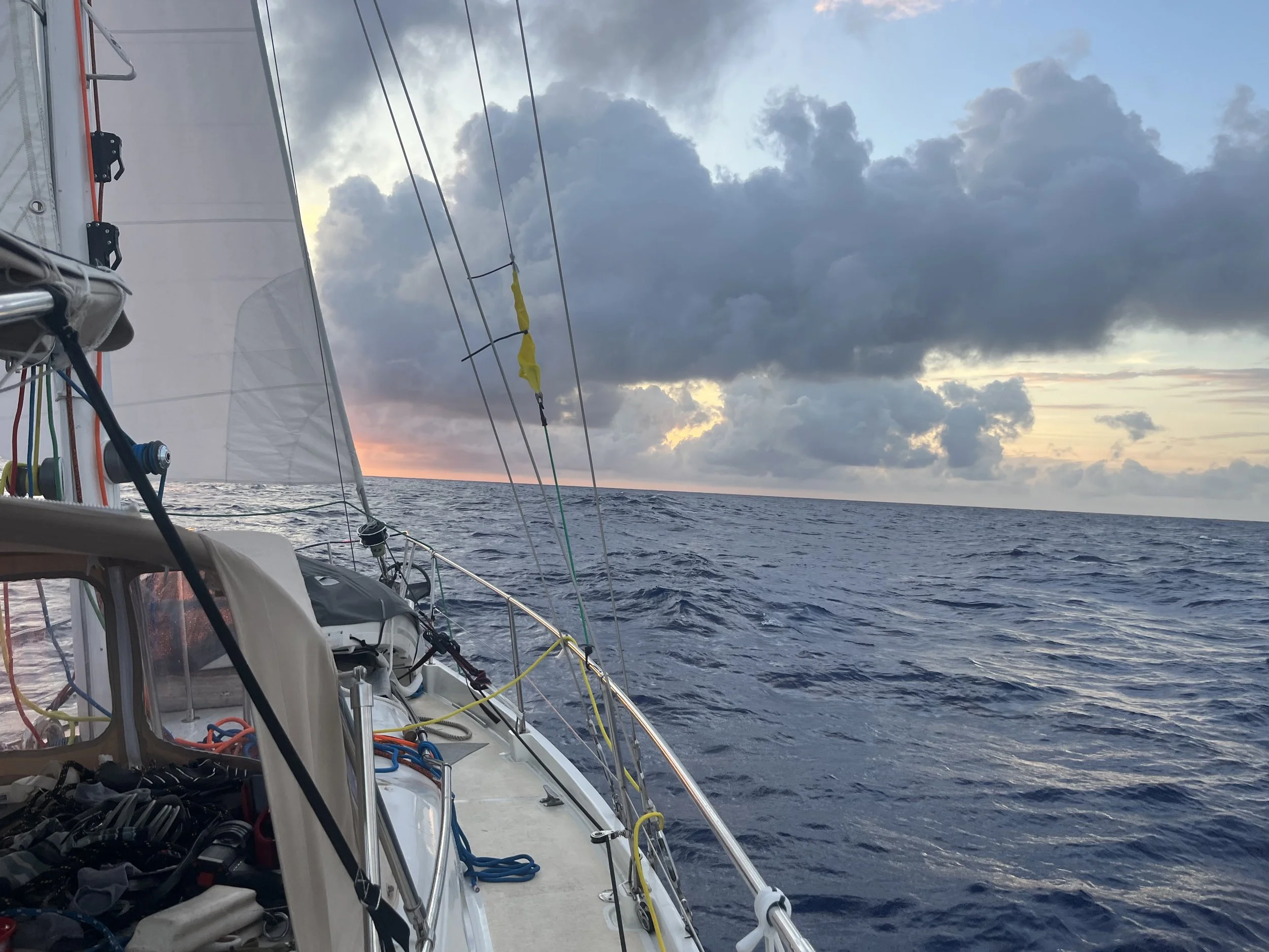 Sailing couple test their stranget to rebuild sailboat and sail accross Northa Atlantic ocean . Learned sailing lessons on their way