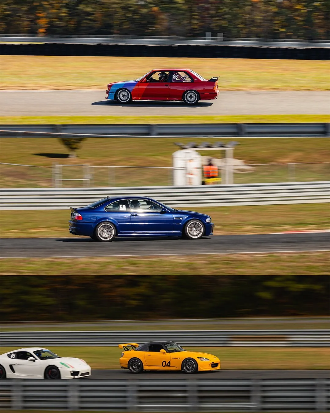 Not everyday you get to see an E30 and a CSL E46 M3 on track at the same time. Oh, and @meep.s2k absolutely flying down the main straight.