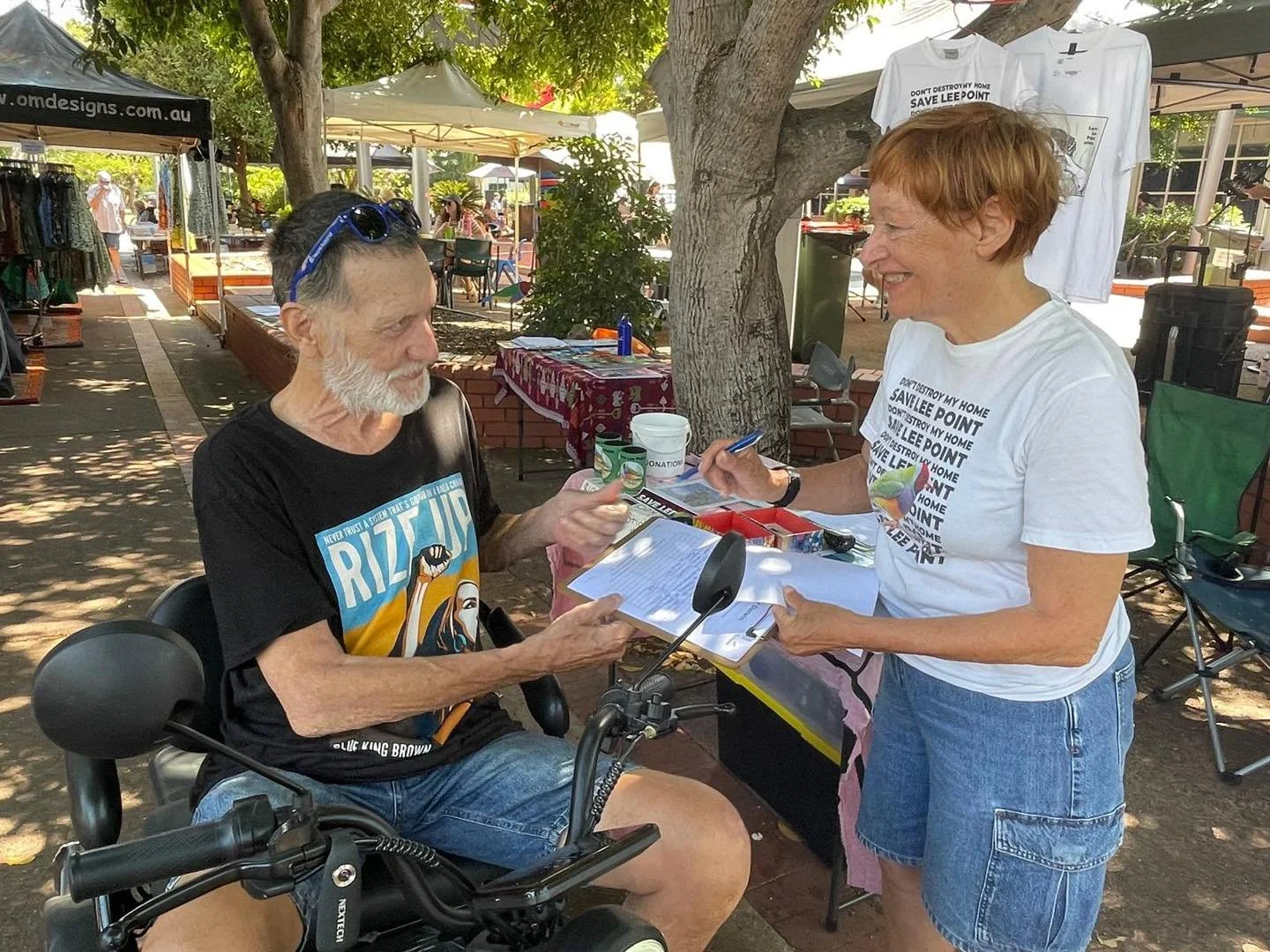 Martyn signed the petition in support of Save Lee Point. He loves Darwin and the sense of community here. Martyn rides an e scooter, and accessibility and the broken footpaths is a concern for him and many people. 
This is ongoing work for me as a c