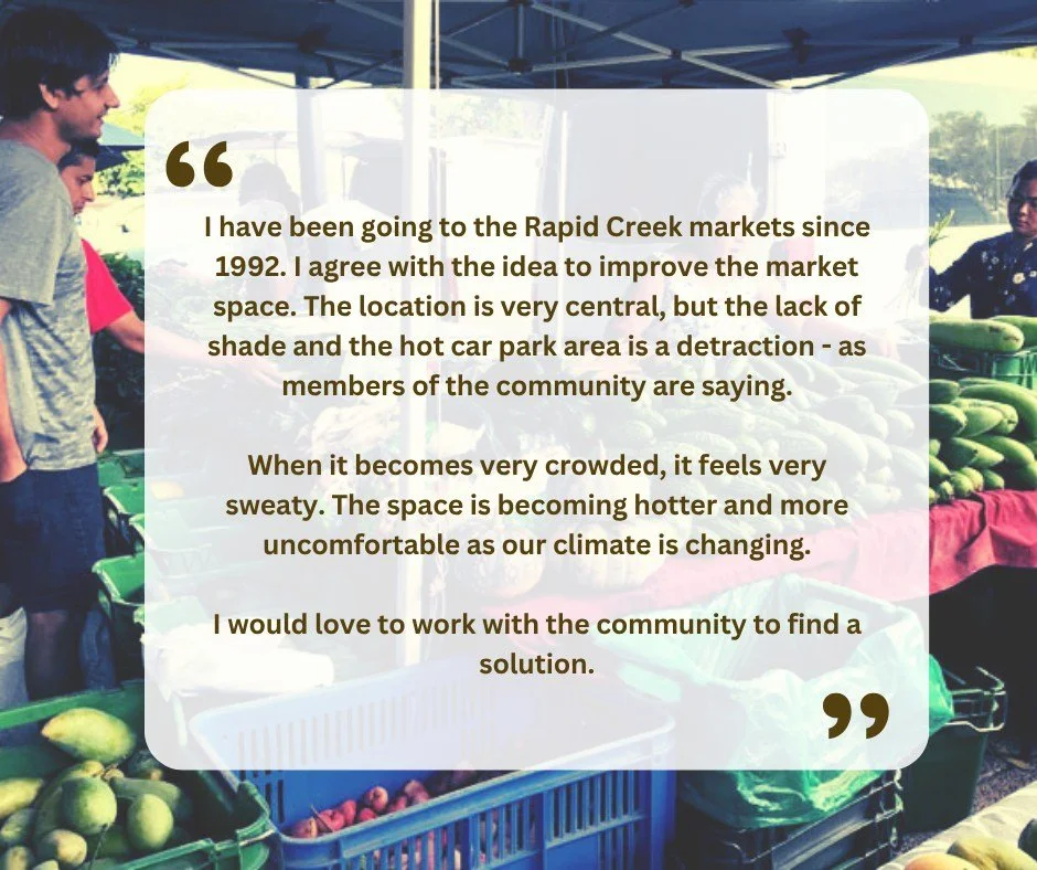 I’ve been going to the Rapid Creek Markets since 1992, and like many locals, I absolutely love the atmosphere and it’s a Darwin institution. But I also agree with the community sentiment that the space could be improved.
The location is