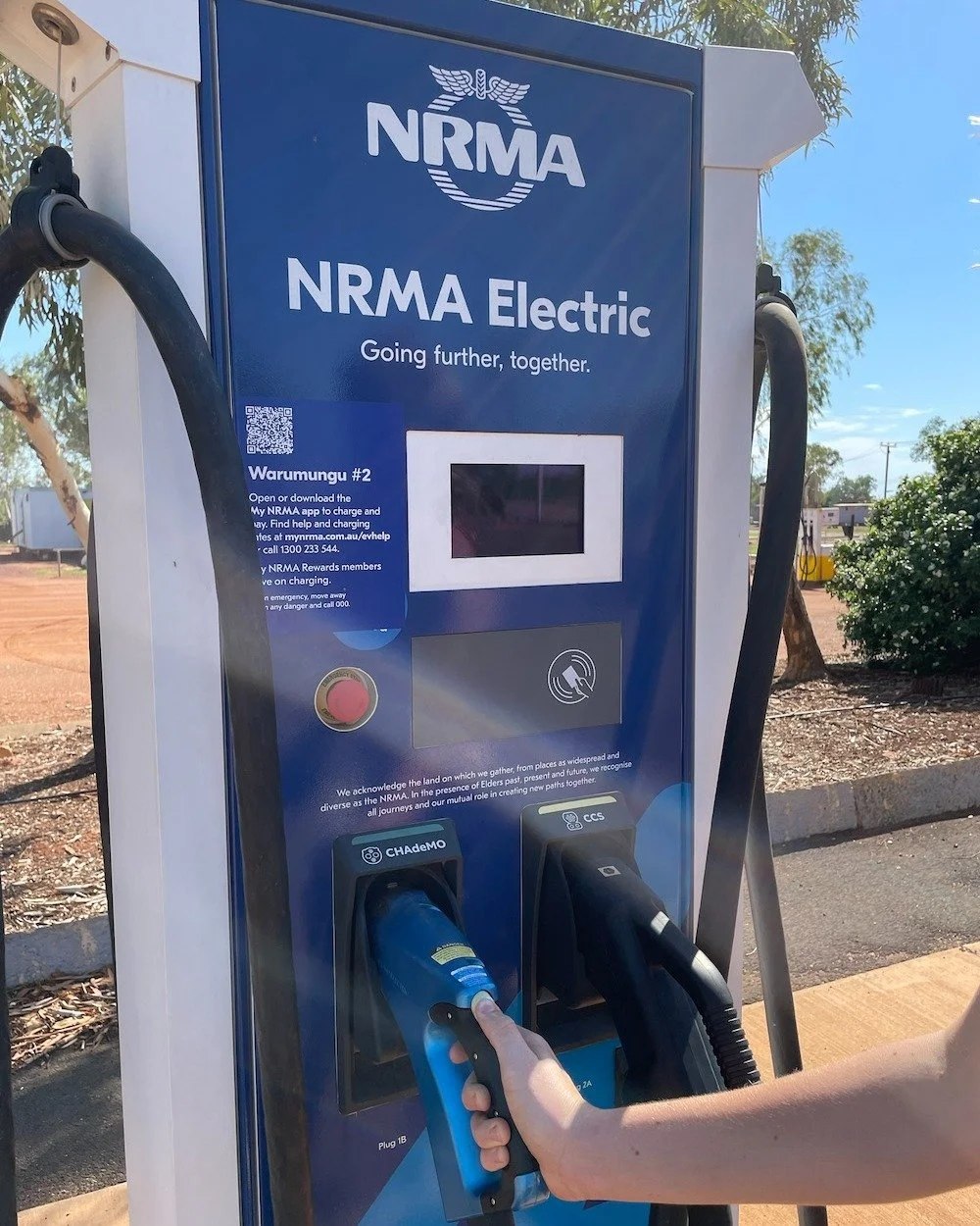 JICYMI - Yes, the NRMA provides a DC fast charger at the Threeways Roadhouse near Tennant Creek, NT. This location is a key site in the national EV charging network, specifically targeting a known black spot in a remote area of Australia. 

1,000% Re