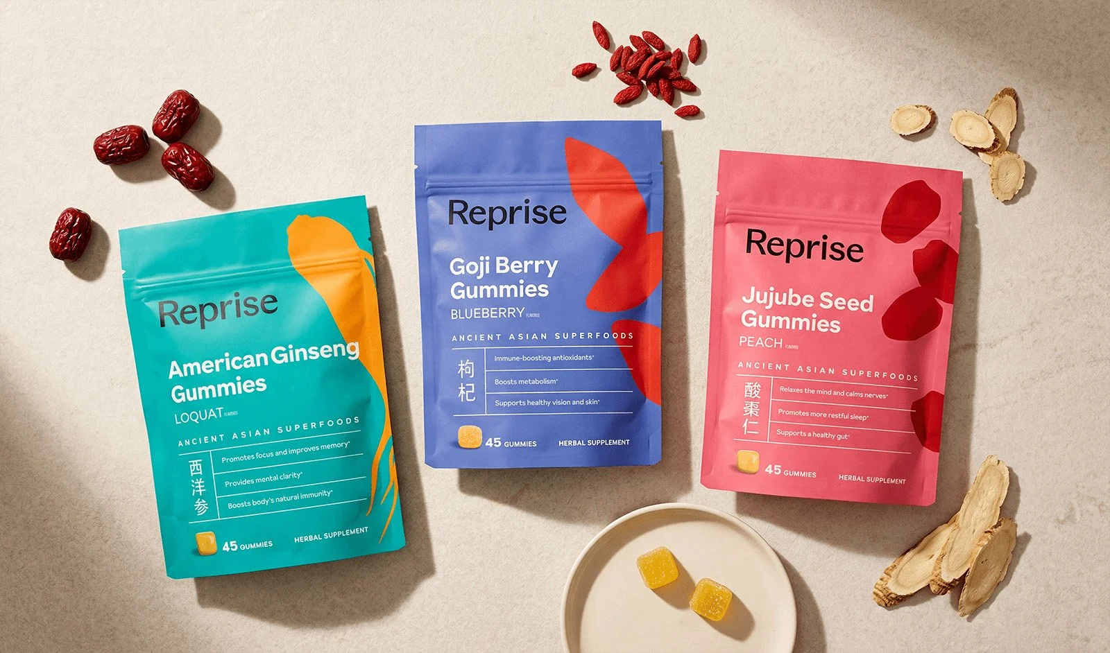 Reprise Health Gummies Packaging Design Auros Design