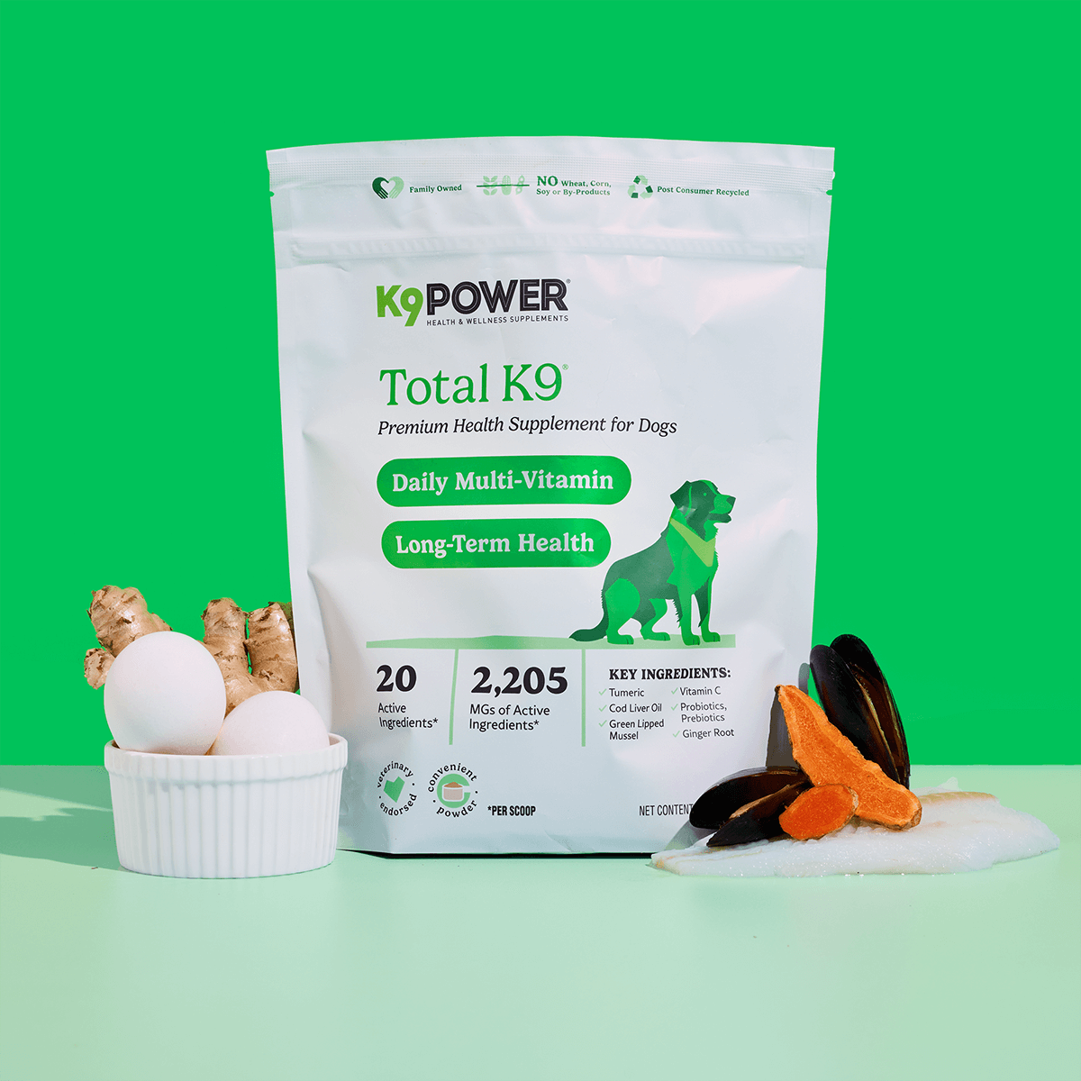 K9 Power Packaging Redesign Premium Health Supplement for Dogs Total K9 Anna Ison Auros Design