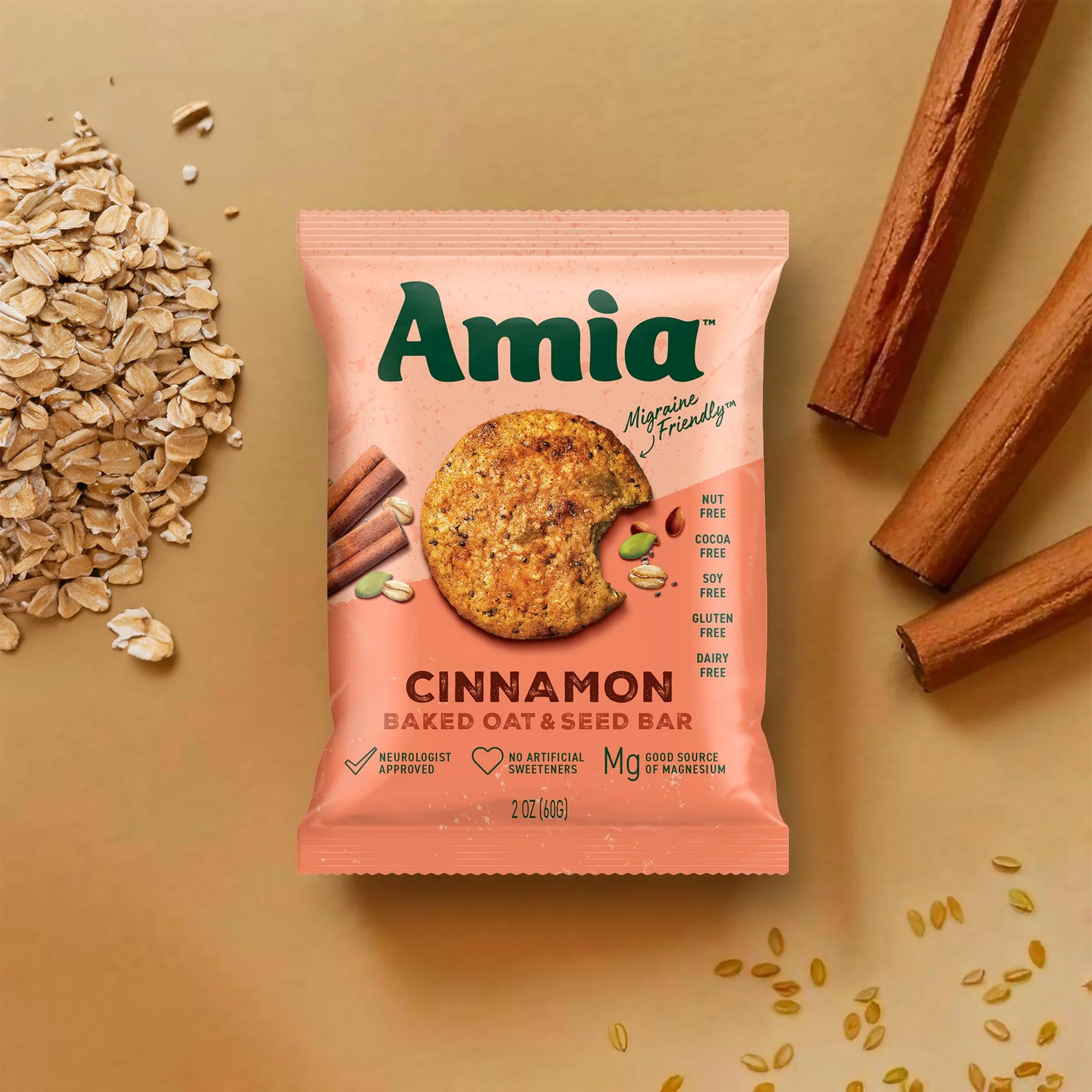 Amia Cinnamon Bar Packaging Design Auros Design