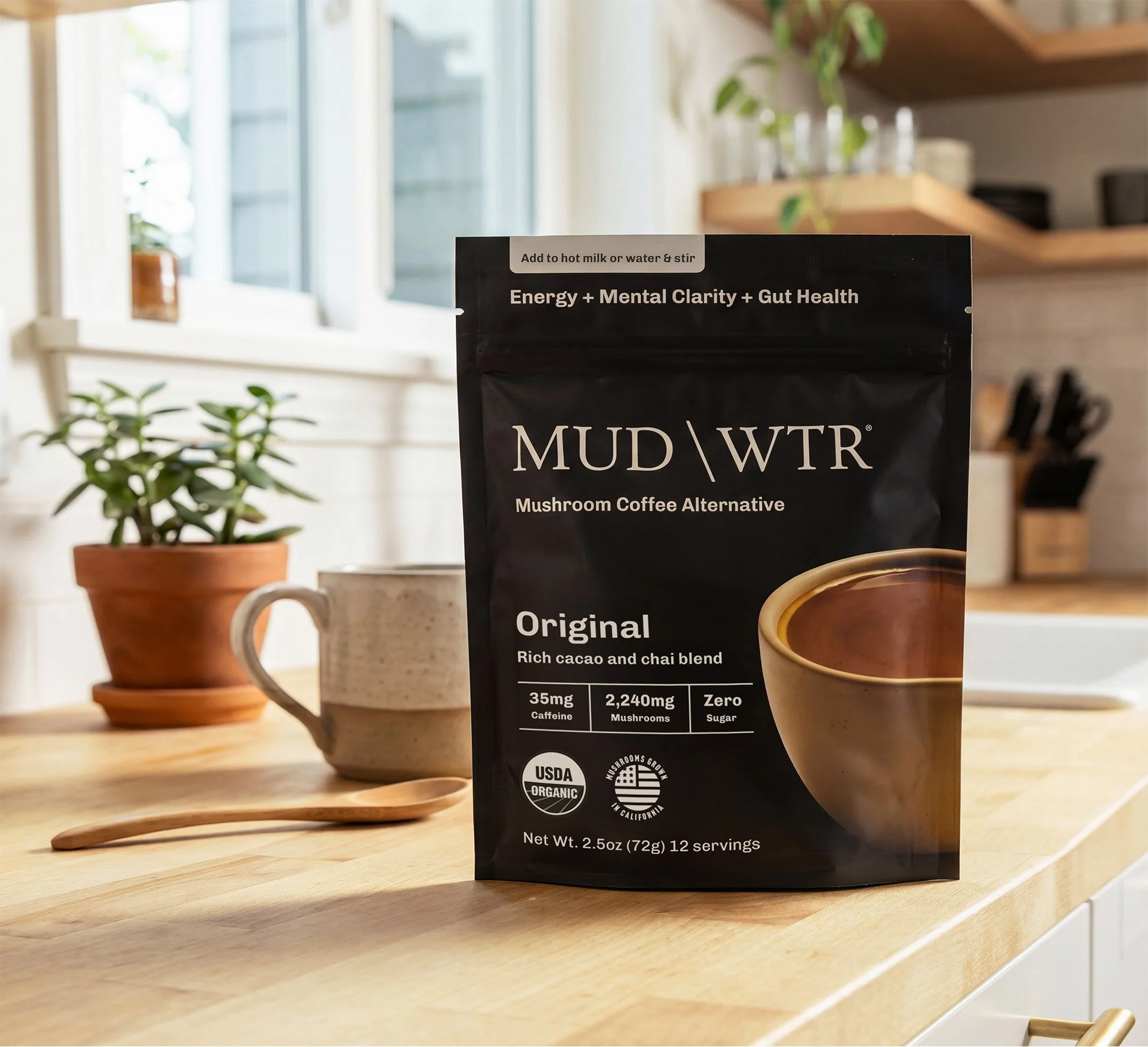 MUD\WTR Packaging Design Portfolio Architecture Anna Ison Auros Design Original Mushroom Coffee Alternative