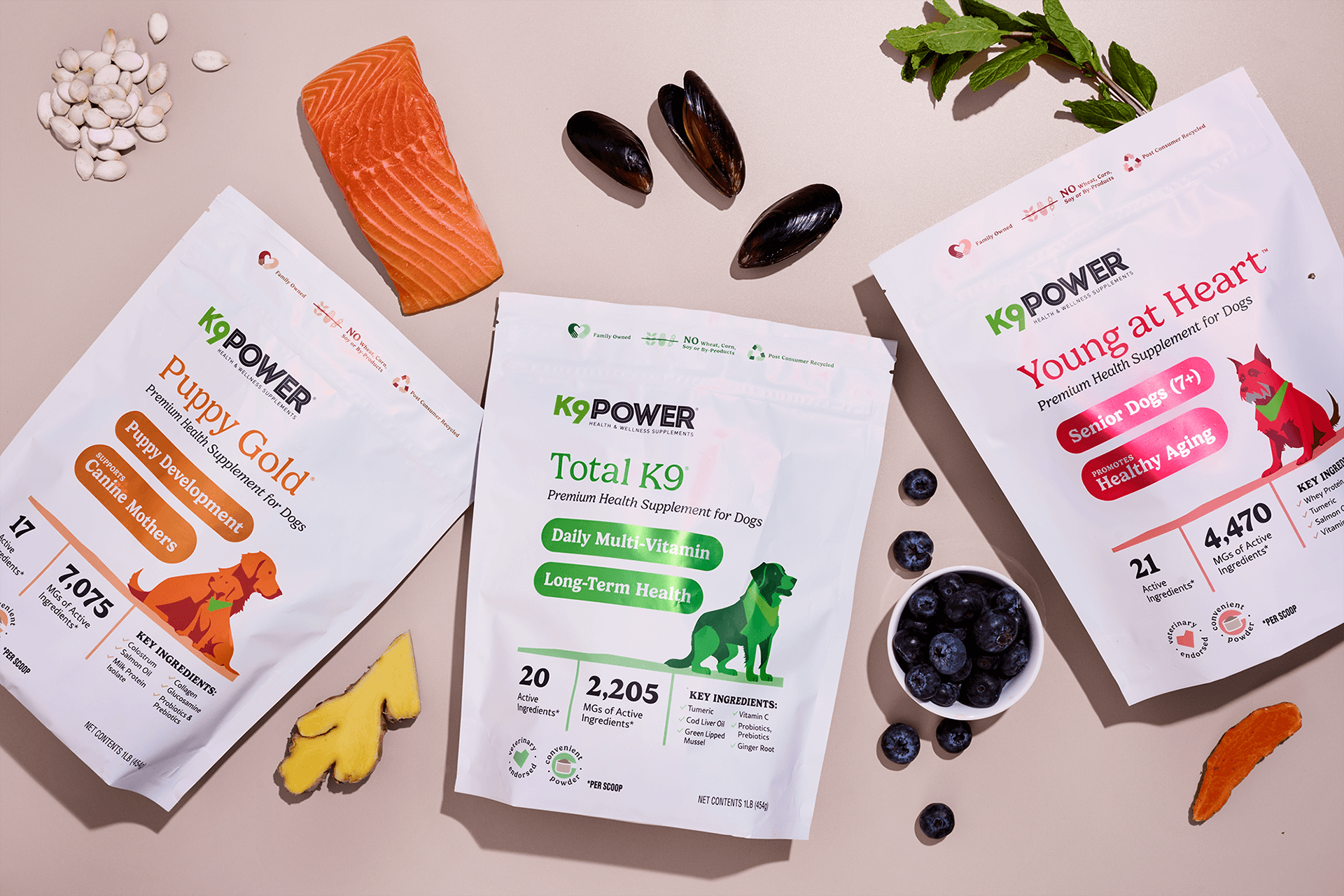 K9 Power Packaging Redesign Premium Health Supplement for Dogs Auros Design