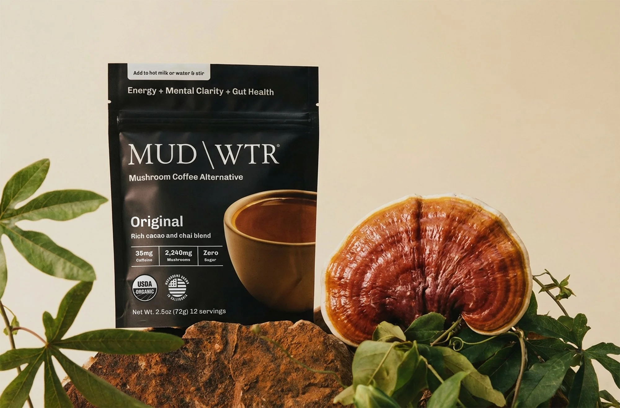 MUD\WTR Mushroom Coffee Alternative Packaging and Brand Design Anna Ison Auros Design Original OG