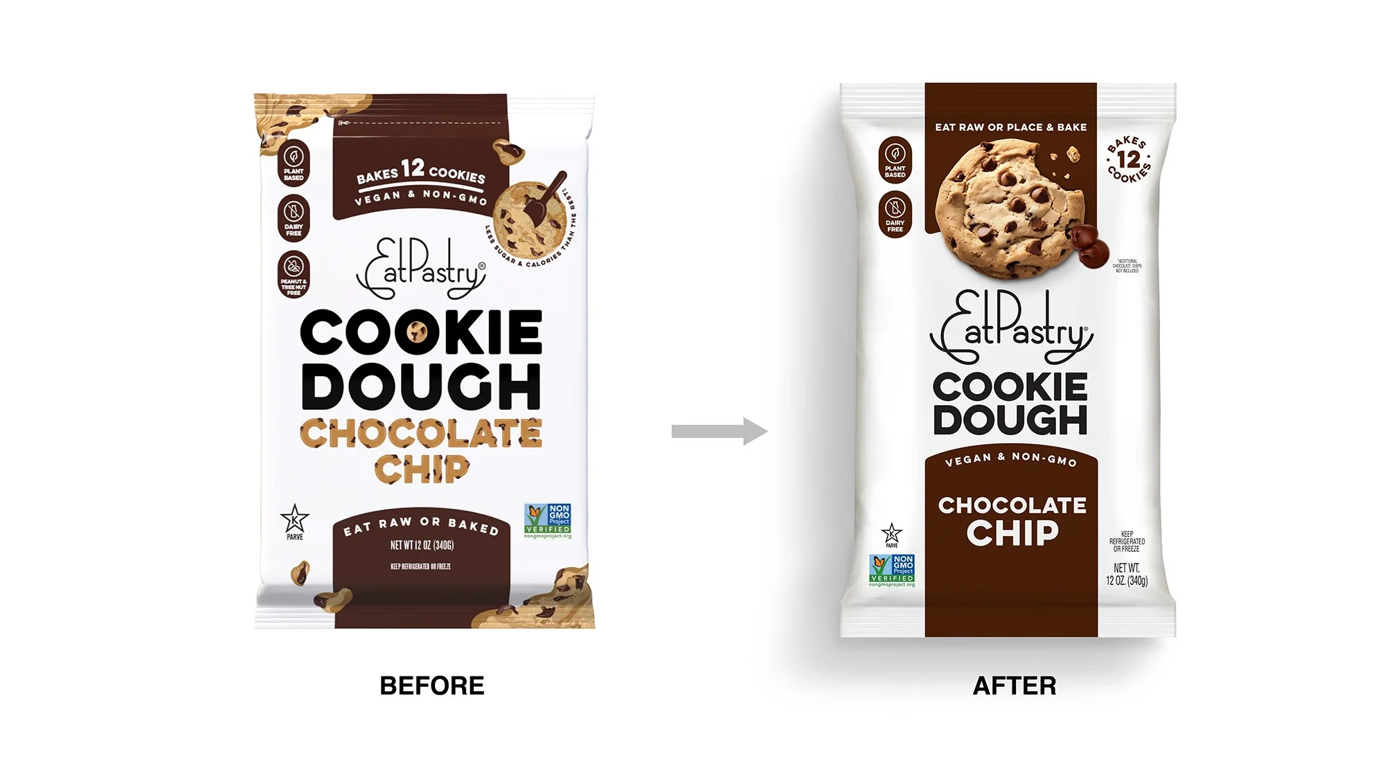 EatPastry Packaging Design Refresh Before and After Anna Ison Auros Design