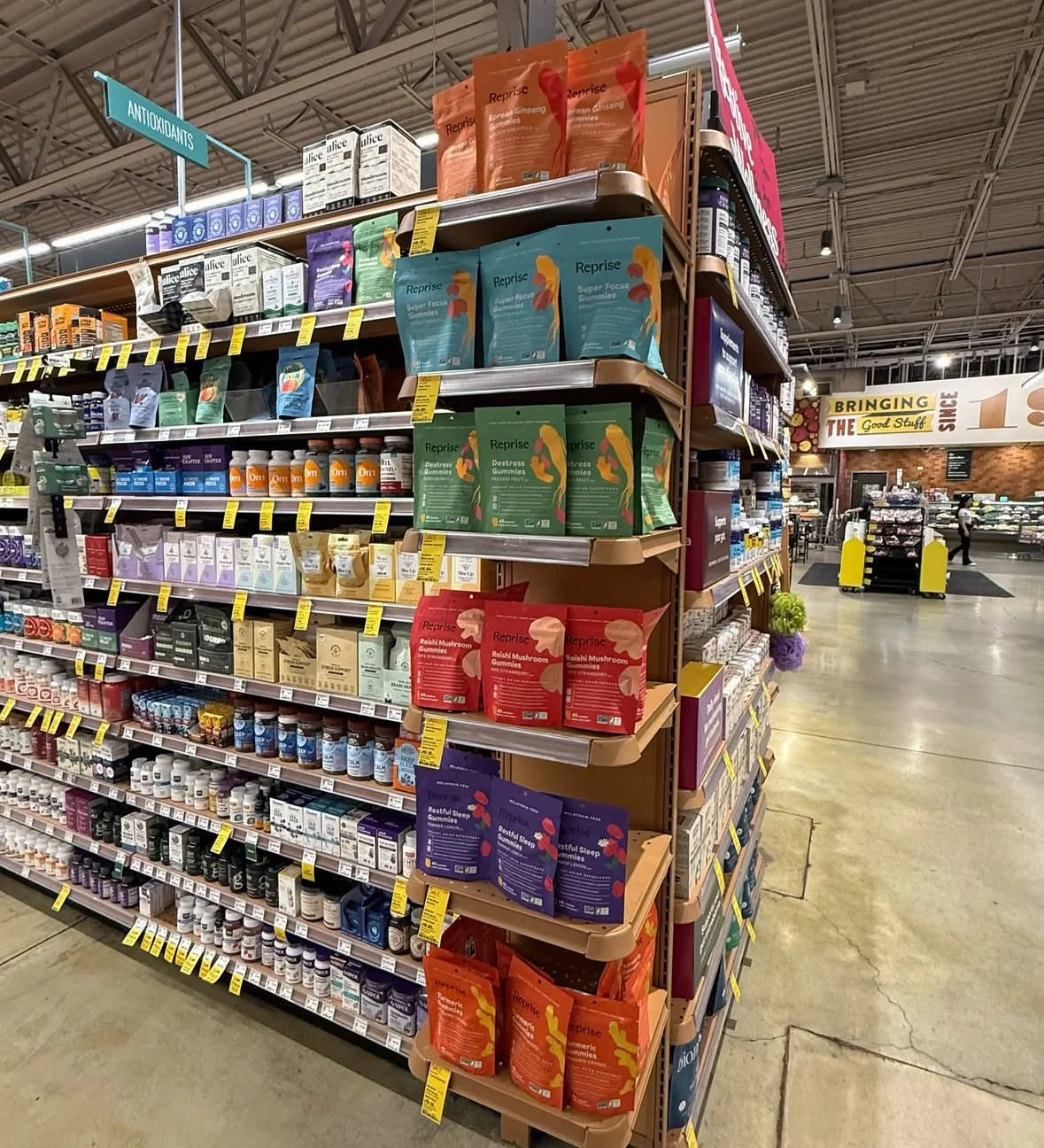 Auros Design Anna Ison Packaging Design Reprise Health Gummies in Retail Whole Foods Shelfset