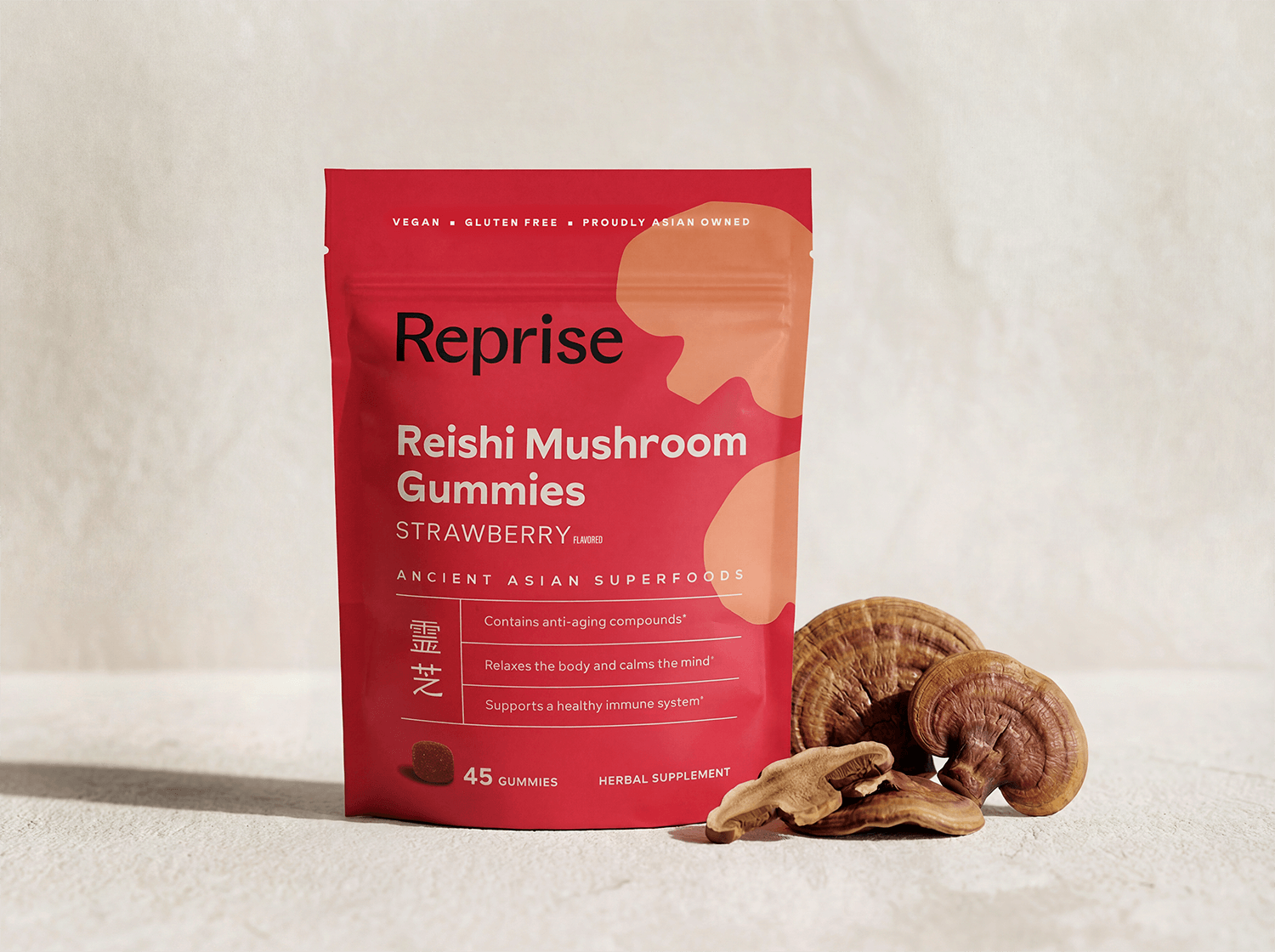 Reprise Traditional Chinese Medicine Reishi Mushroom Gummies Packaging Design Auros Design Anna Ison