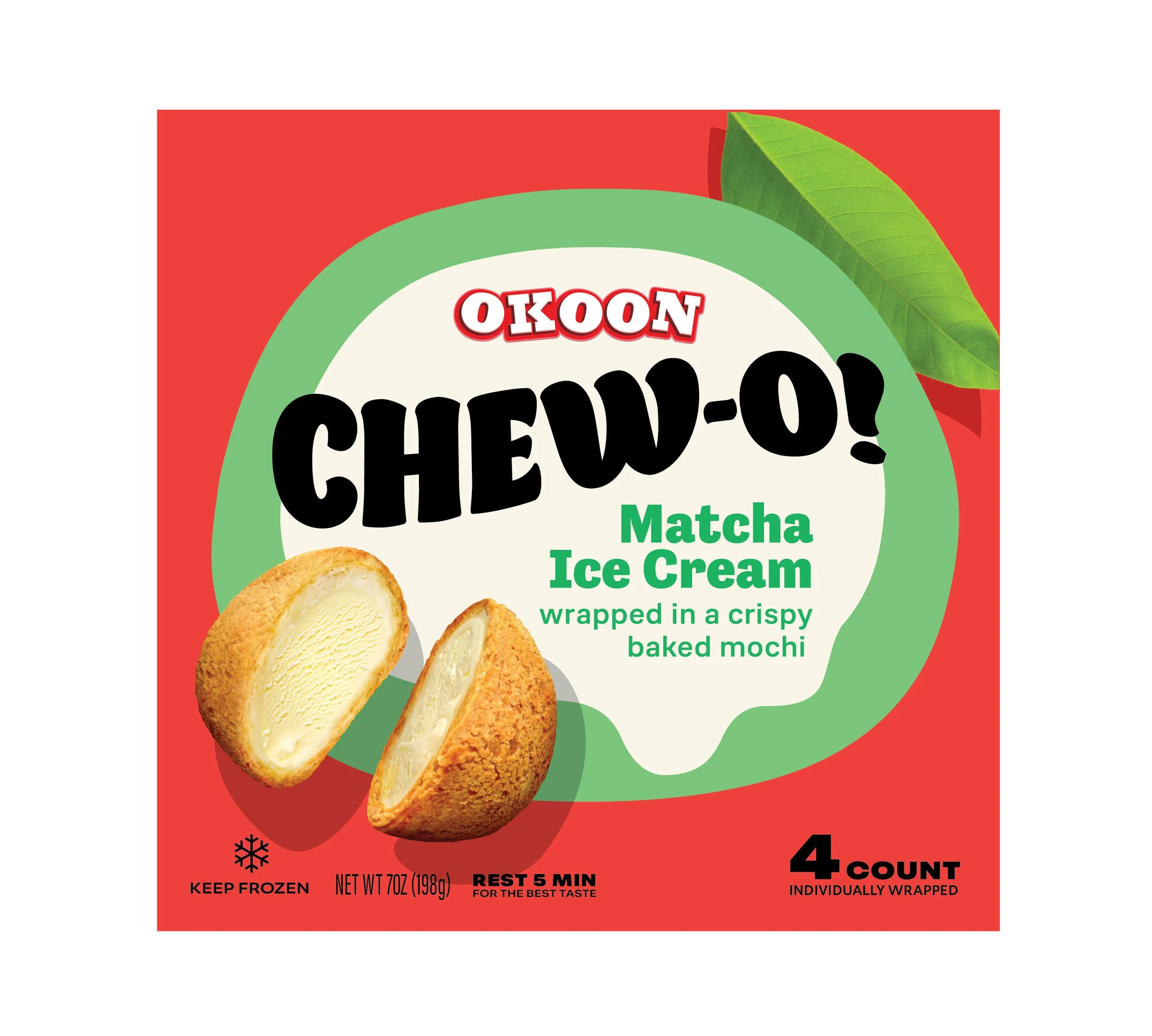Ligao Okoon Chew-O! Matcha Mochi Ice Cream Packaging Design Brand Identity Anna Ison Auros Design