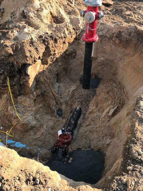 Fire hydrant installation and underground water infrastructure