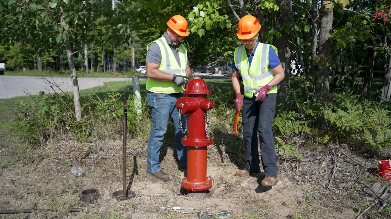 Fire hydrant and underground fire-water infrastructure installation