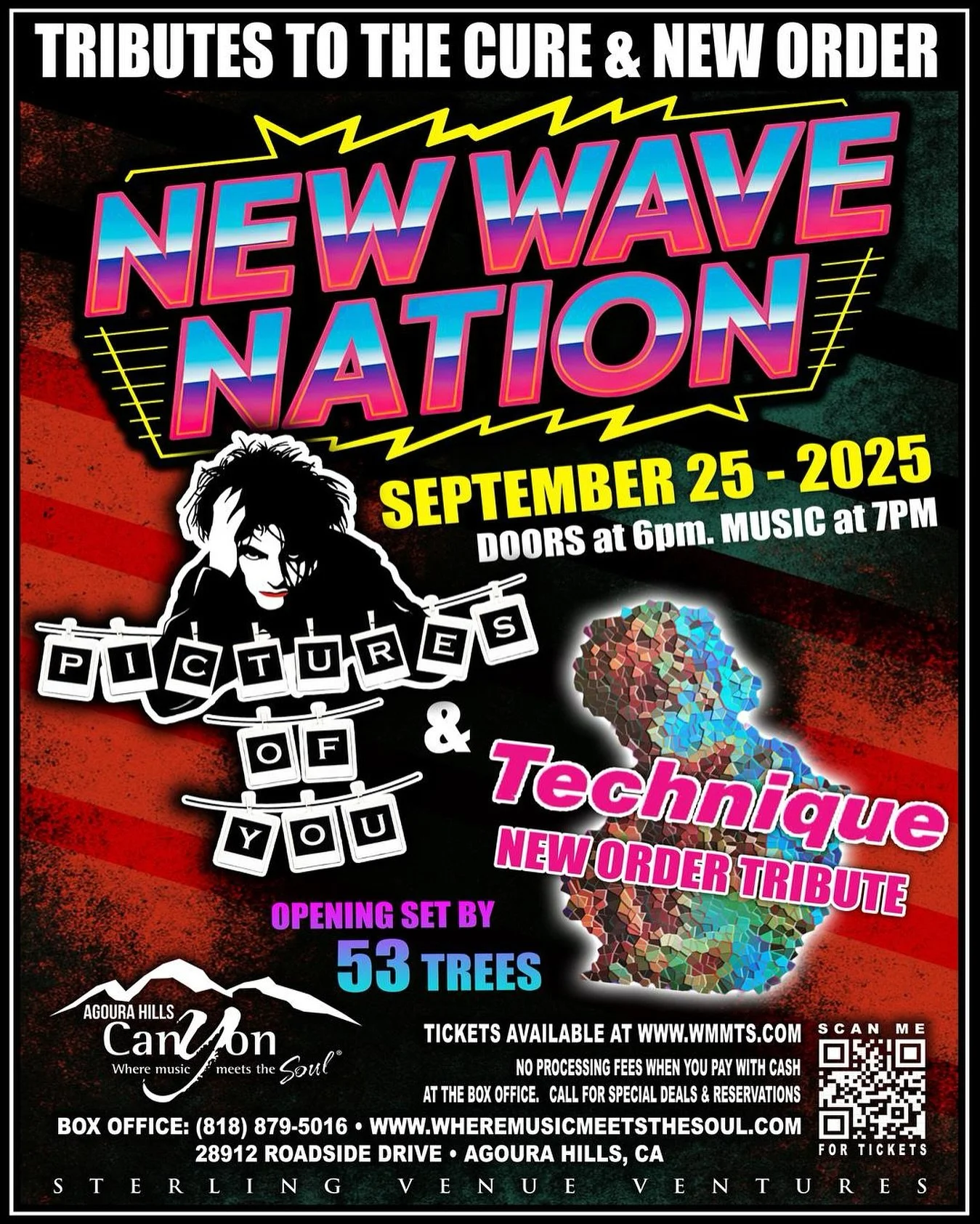 We’ve got a great show coming up co-headlining with @techniquenewordertribute @canyonagoura on Thursday Sept 25th playing your favorite @thecure and @neworderofficial songs live! Opening band @53trees will kick it all off at 7pm #canyonagoura #