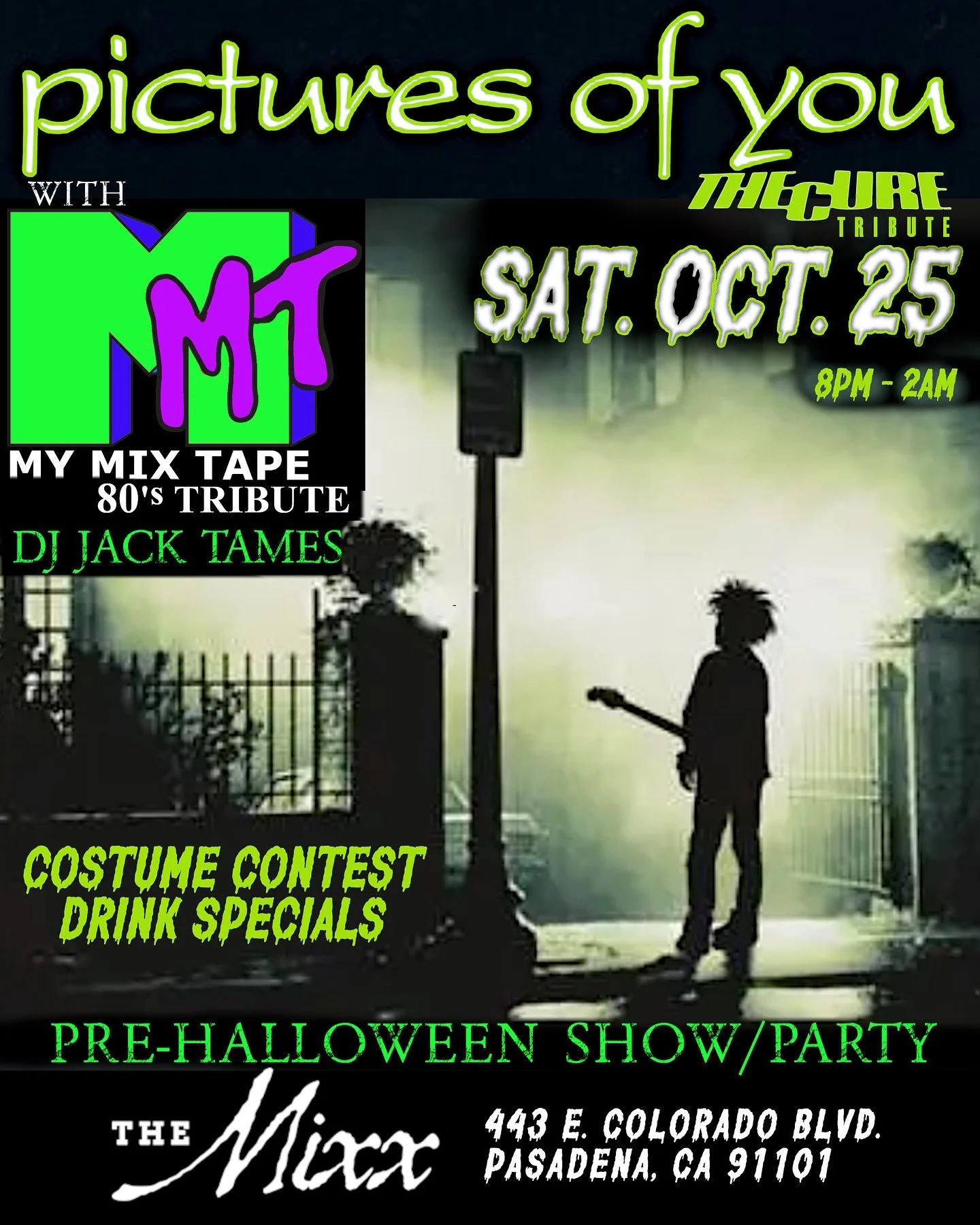 HALLOWEEN PARTY! COSTUME CONTEST! DRINK SPECIALS! Don&rsquo;t miss out on Saturday Oct 25th @themixx_pasadena with @13jacktames spinning hits, @mymixtapetribute playing 80s dark wave hits live, and a super long set of The Cure! Let&rsquo;s dance and 