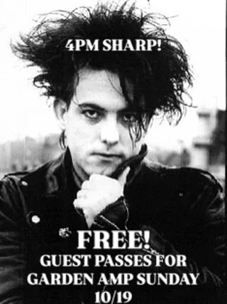 LAST CHANCE- Message the full names you want on our guest list and you&rsquo;re in for FREE!@gardenampoc on Sunday 10/19. We are on at 4pm sharp, so don&rsquo;t be late! Other bands playing: @siouxsie_tribute_nocturna @nailstribute @ultramodetributeb