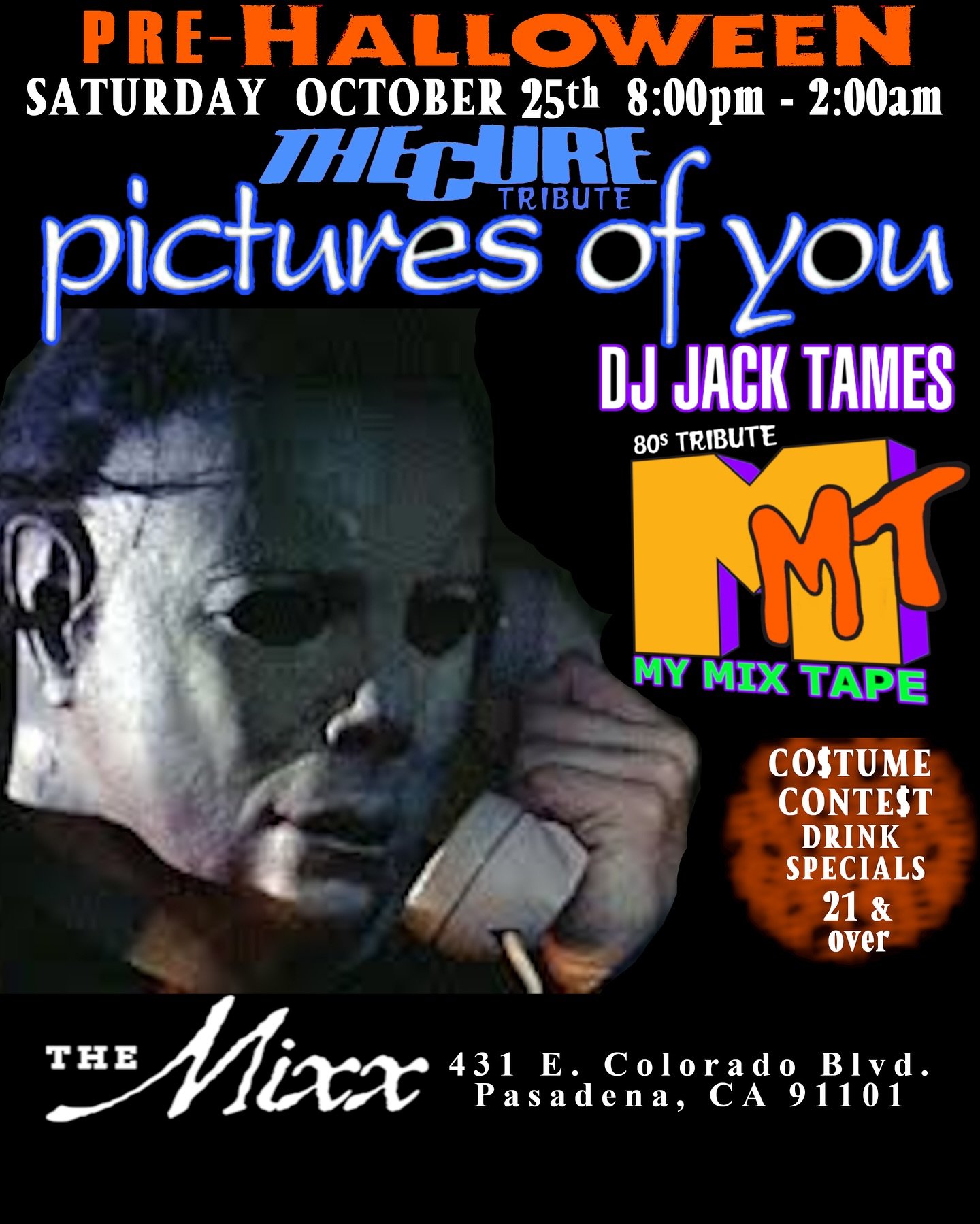 Ok folks, this is your last reminder to grab your tickets for our HALLOWEEN COSTUME PARTY this Saturday Oct 25th @themixx_pasadena with a costume contest, drink specials, awesome Halloween dance jams from @13jacktames and a whole lotta live music fro