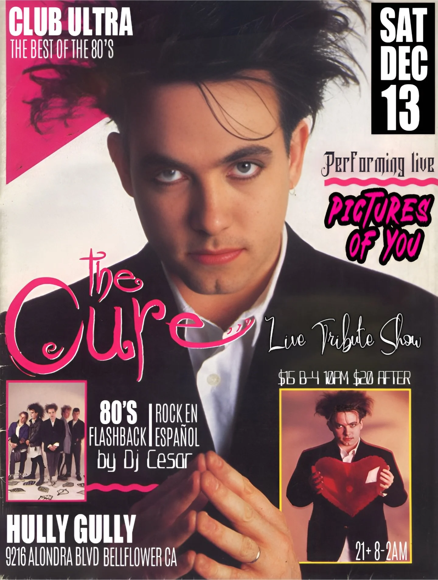 Hello! We&rsquo;ve been on a little break, but we will be playing a show on Saturday Dec 13th @hullygully_bellflower_ca and we want to see you there! We&rsquo;ll play 2 big sets of hits and deep cuts from @thecure of course! Save the date, and let&rs