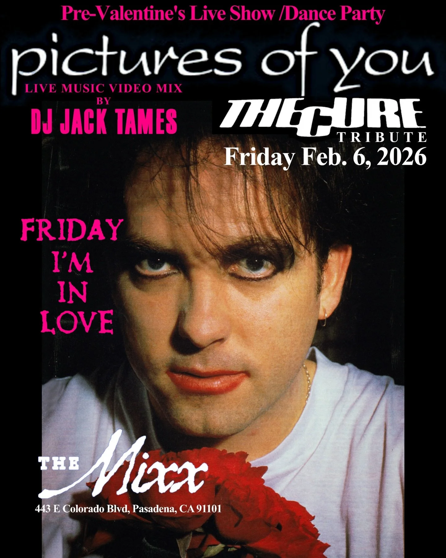 We&rsquo;ll be doing a Pre-Valentines Day show @themixx_pasadena on Friday Feb 6th. Bring a date, or find one at our show! @13jacktames will also be spinning some great music to dance to&hellip; and maybe fall in love. After all, it&rsquo;s Friday!🖤