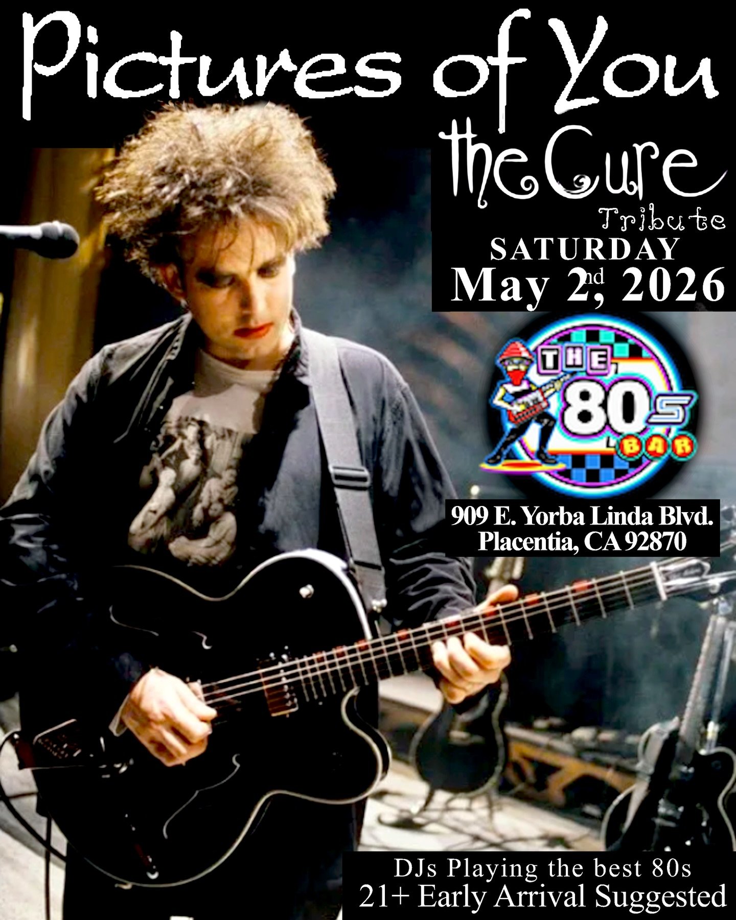 This weekend! We&rsquo;ll be back @the80sbarandgrill Saturday May 2 playing your favorite songs from The Cure LIVE! Show up early to grab a seat and take part in the 80s nostalgia! #thecure #80smusic #liveshow #robertsmith #danceparty
