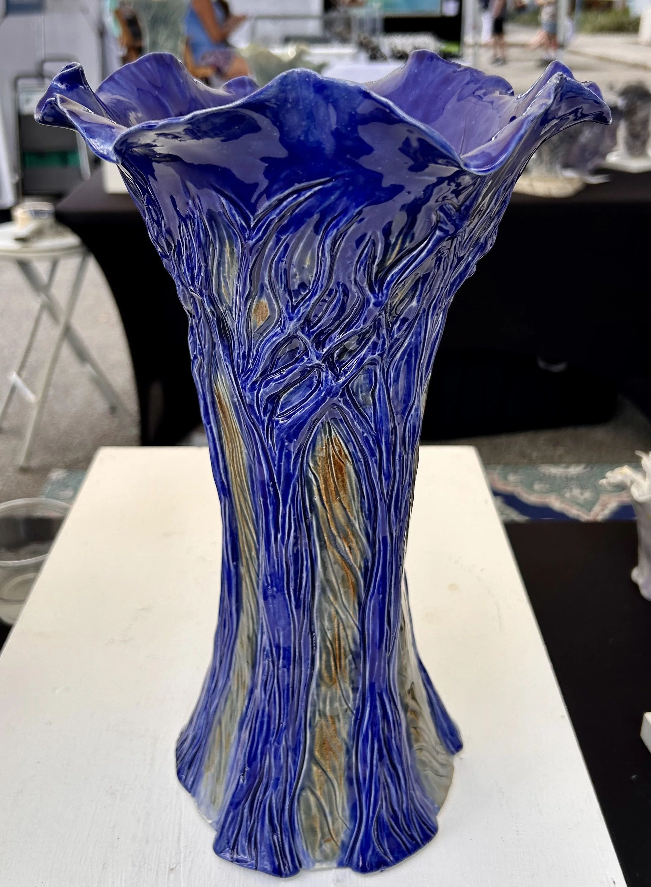 Ceramic Vase :Cyprees Trees: 5%22x7%22x6%22.jpeg
