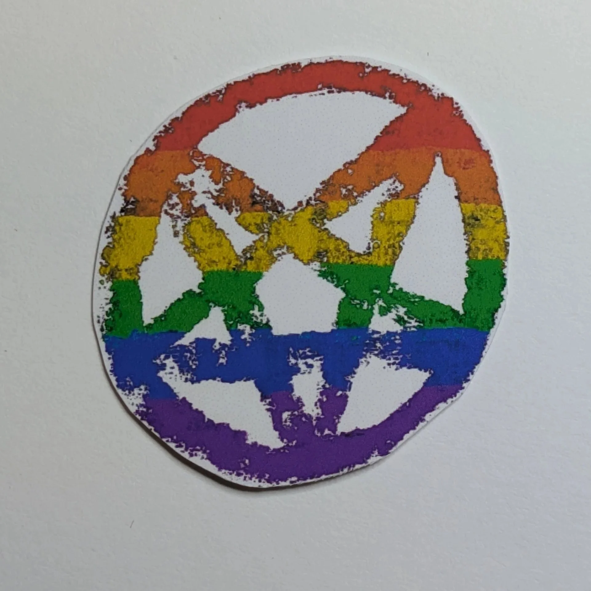 Rainbow Pentagram Vinyl Sticker
