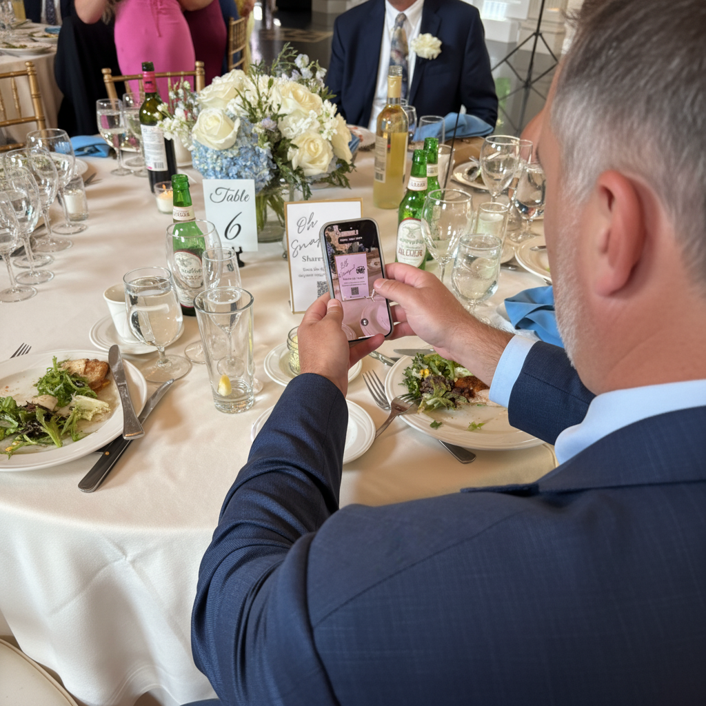 Looking for a private digital photo gallery for event guests? Dearest uses QR codes for weddings and events to collect photos and turn them into a keepsake.