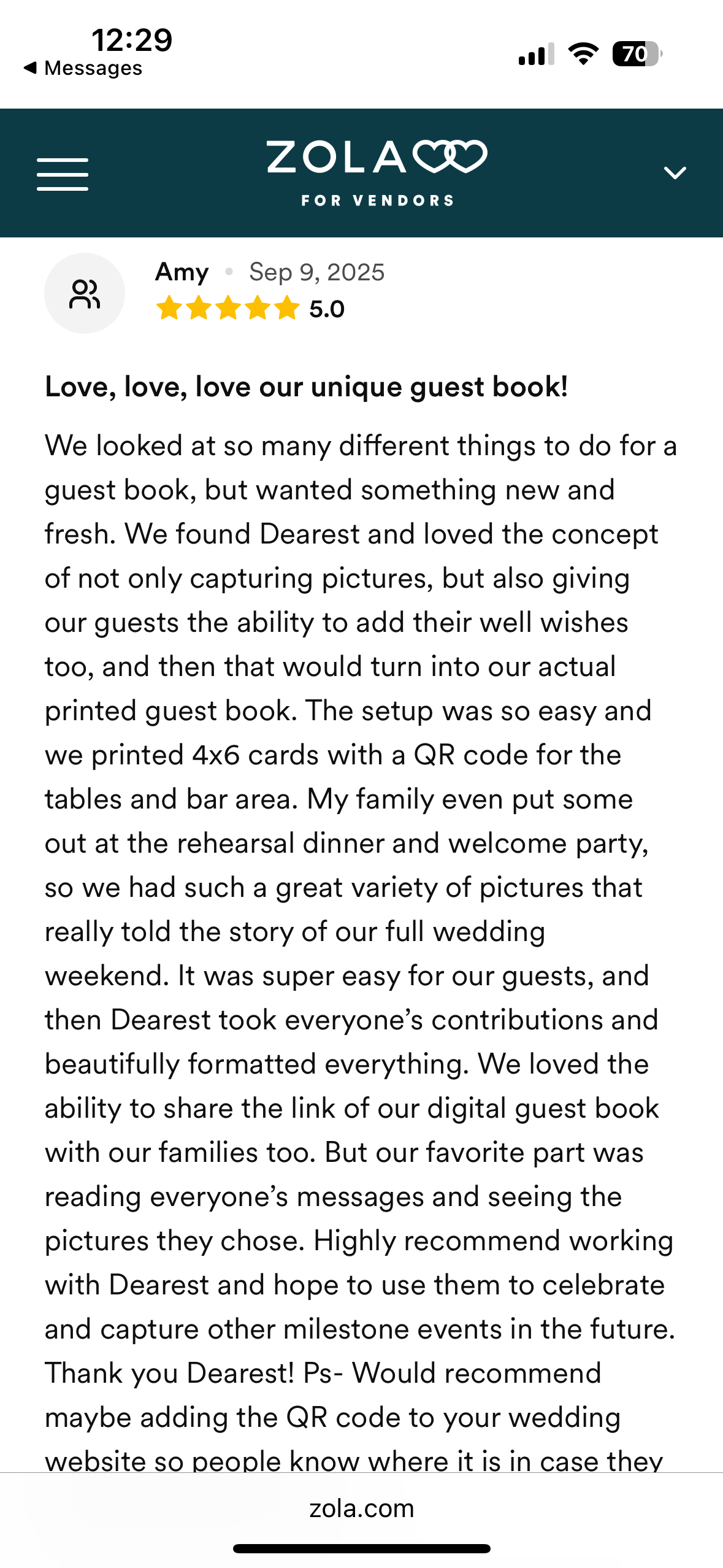 Actual Zola Review by Amy