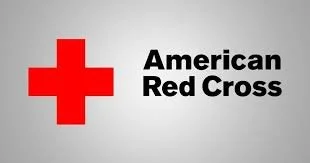 Red cross symbol with the text 'American Red Cross' beside it on a gray background.