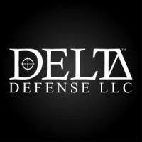 Logo of Delta Defense LLC with white text on a black background
