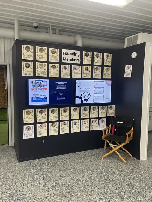 Founding Members display board at The Mound Training Facility in Oglesby, IL.