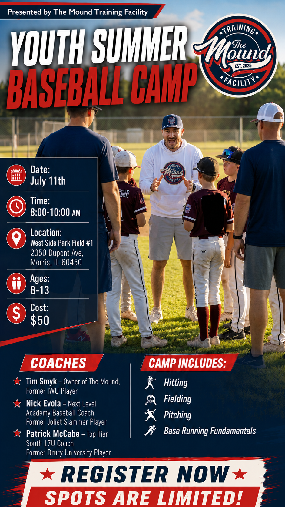 Youth Summer Baseball Camp (8-10am)