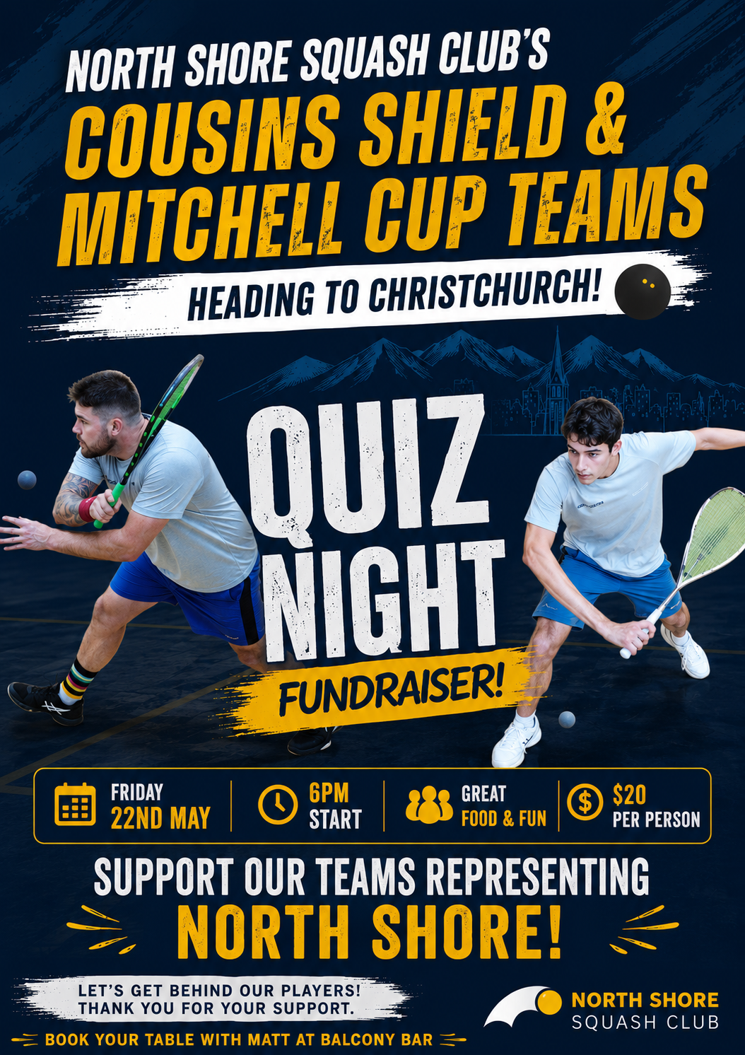 Quiz Night Mitchell Cup &amp; Cousins Shield Fundraiser