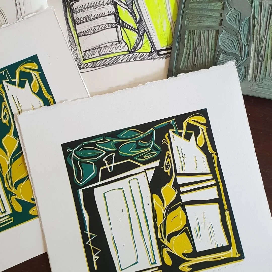 Quick lino reduction ... Coffee &amp; Succulents. 

#linocutworkshop 
#linoreductionprint 
#weekendcourses 
#southernhighlandsnsw